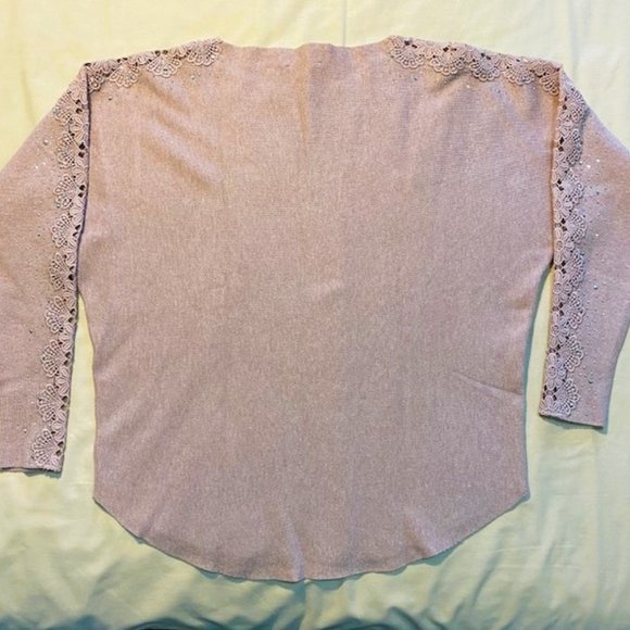 Vince Milano Jersey Ladies M Pink with sparkle pattern down sleeves - Picture 2 of 9